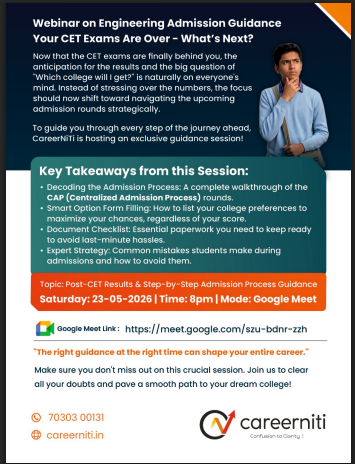 Webinar on Engineering Admission Guidance Your CET Exams Are Over - What Next?